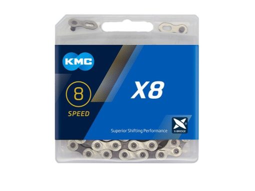 KMC X8 8 SPEED SILVER/GREY 114L CHAIN - Valecycles