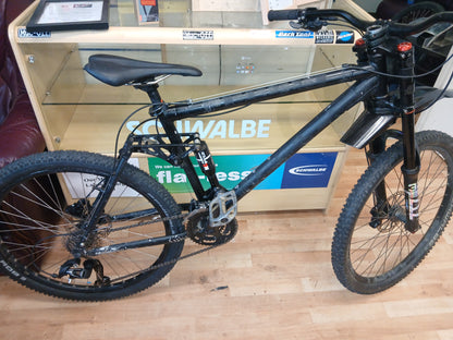 Black full suspension mountain bike S10 model