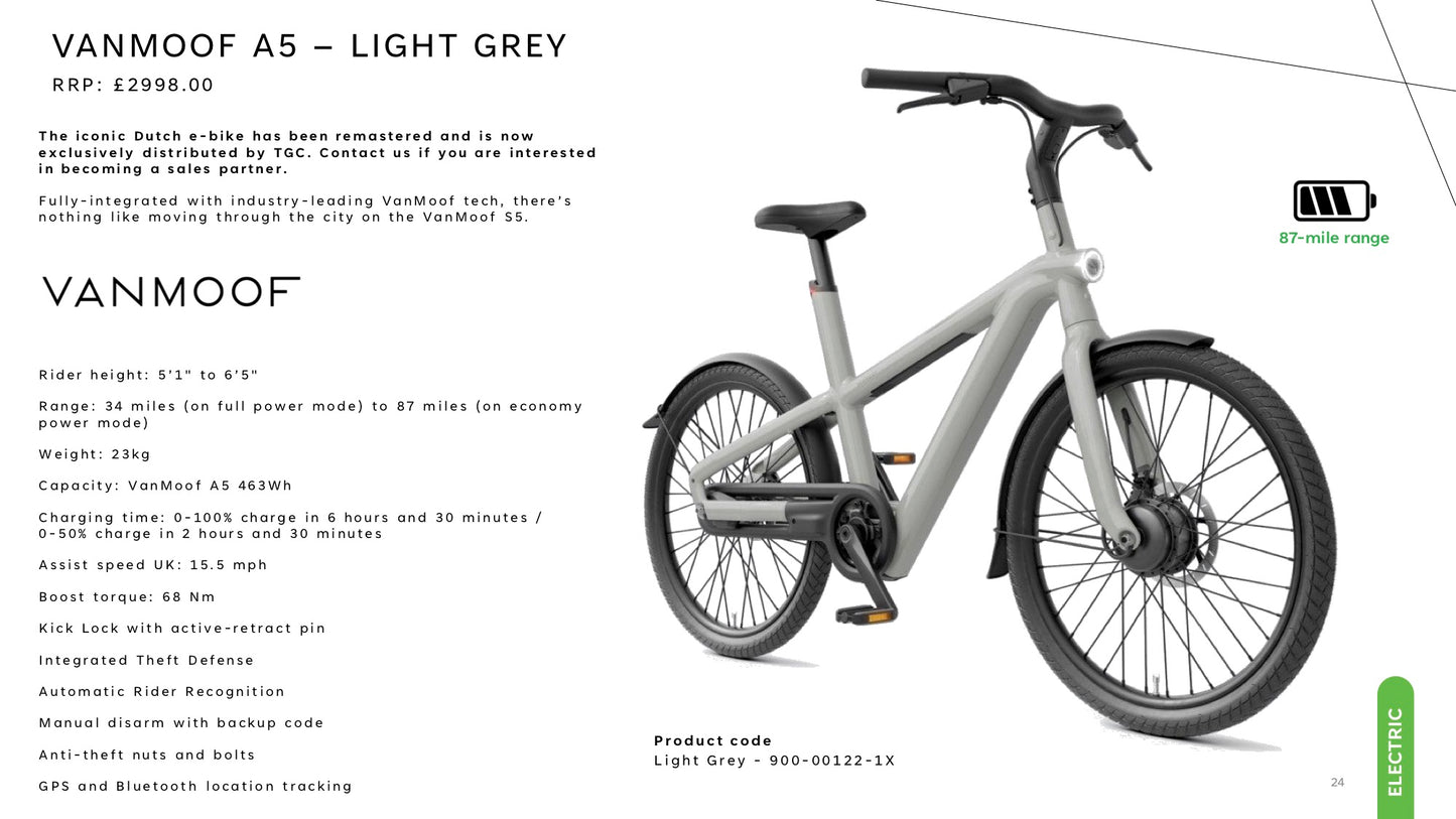 VANMOOF A5 – LIGHT GREY Ebike