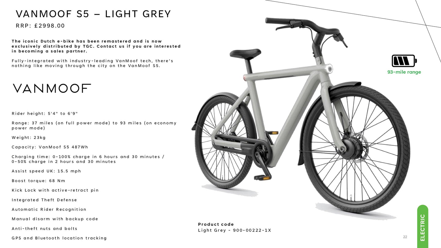 VANMOOF S5 – LIGHT GREY Ebike